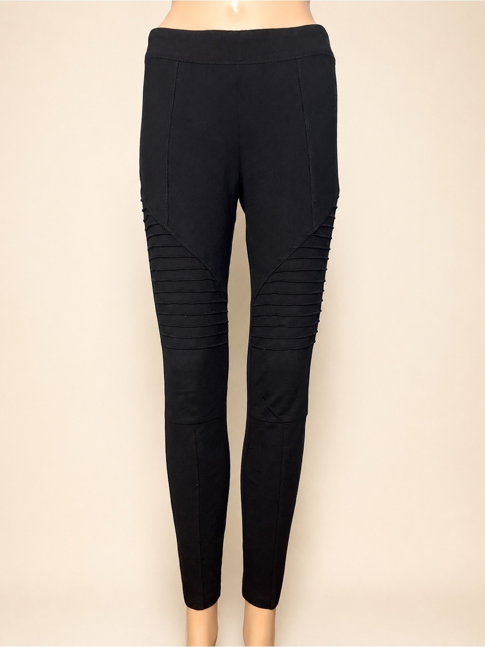 🖤🏍️ Two by Vince Camuto Black Moto Leggings XS | Pintuck Biker Panels